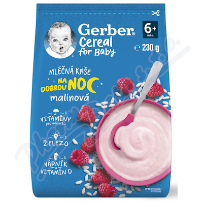 Gerber Cereal Ml.kae na dobrou noc malin.230g 6M+