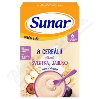 Sunar Mln kae 8 cerel.vestka-jablko 6m+ 210g